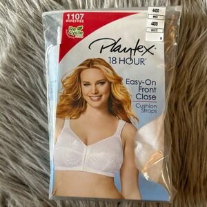 Playtex 18 Hour Wireless Bra Women's Size 44DD White Wirefree Front Closure‎